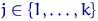 $j\in\{1,\ldots,k\}$