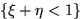 $\{\xi+\eta < 1\}$