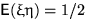 $\mathsf E(\xi\eta)=1/2$