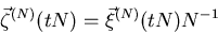 \begin{displaymath}
\vec{\zeta}^{(N)}(tN)=\vec{\xi}^{(N)}(tN)N^{-1}\end{displaymath}